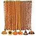 Becfupo 100 Pcs Thanksgiving Beads Necklaces, Orange Brown Bead Necklaces With Maple Leaf Pumpkin Turkey Pendants For Thanksgiving Patry Favors, Fall Decoration