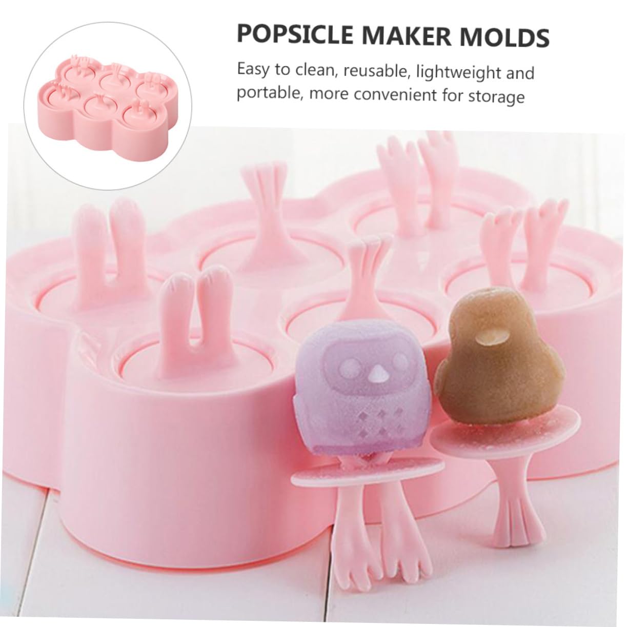 Sets de Moules à Glace en Silicone Réutilisables et Faciles à Nettoyer Lot de 4 Forme Animaux pour Préparation DIY la Maison