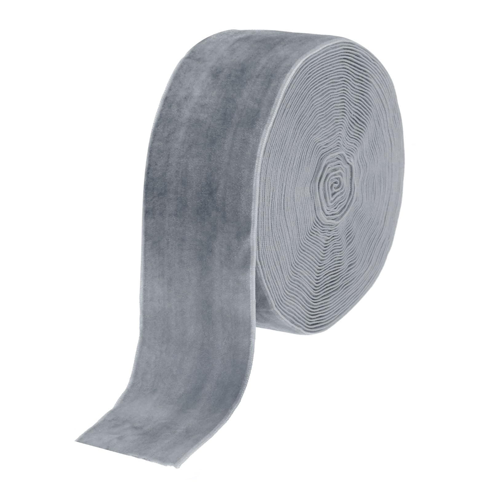 sourcing map Velvet Ribbon 2 Inch x 20 Yard Single Face Spool Silky Velvet Fabric for Bouquets DIY Crafts Gift Wrapping Wedding Party Gray