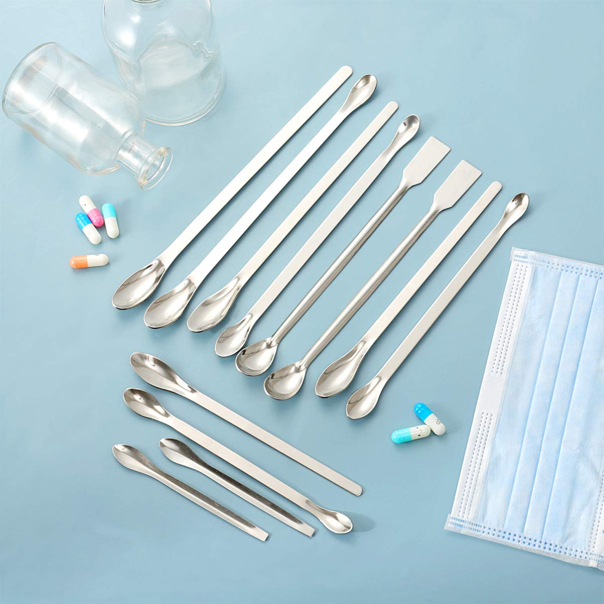 Buy Hemobllo 12pcs Stainless Steel Micro Laboratory Spoons Reagent