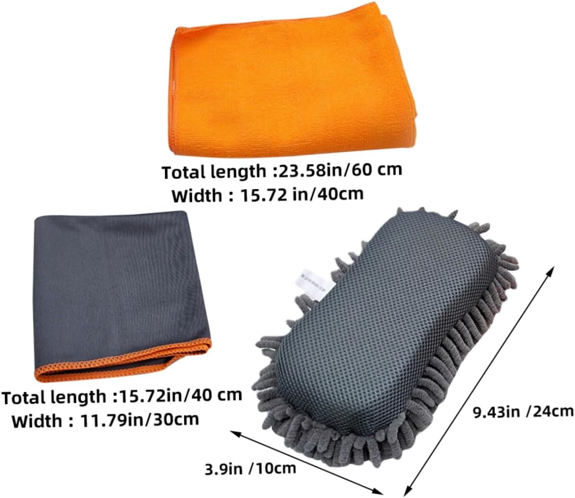 Cabilock Auto Detailing Car Wash Sponge Set Automotive Cleaning Sponges Car Wash Tool Kit Drying Towel for Cleaning Polishing