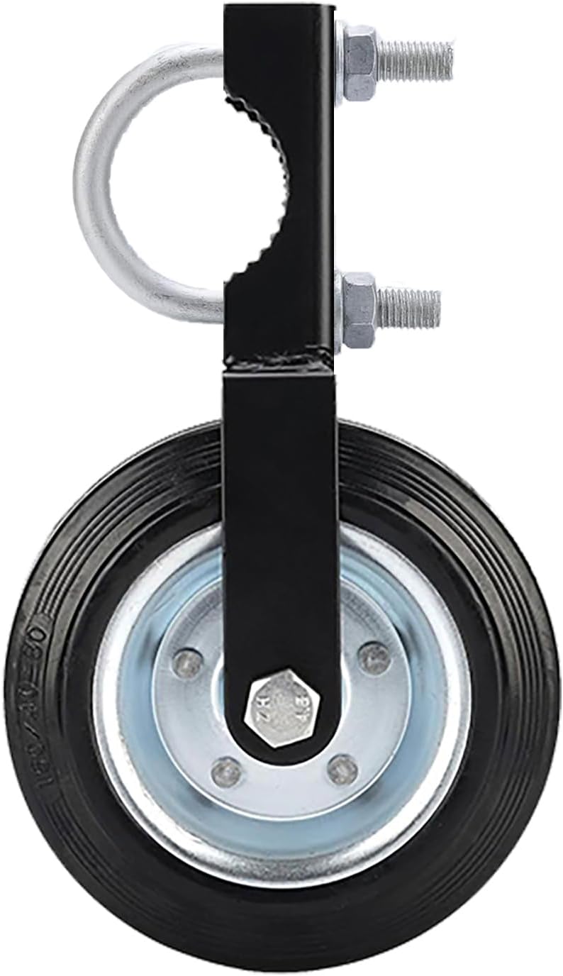 Gate Wheels for Metal Tube Gate Driveway Gate Fence Wheels for Gates 6" Farm Gate Wheel Swing Gate Fence Support Gate Latches for Metal Gates Black