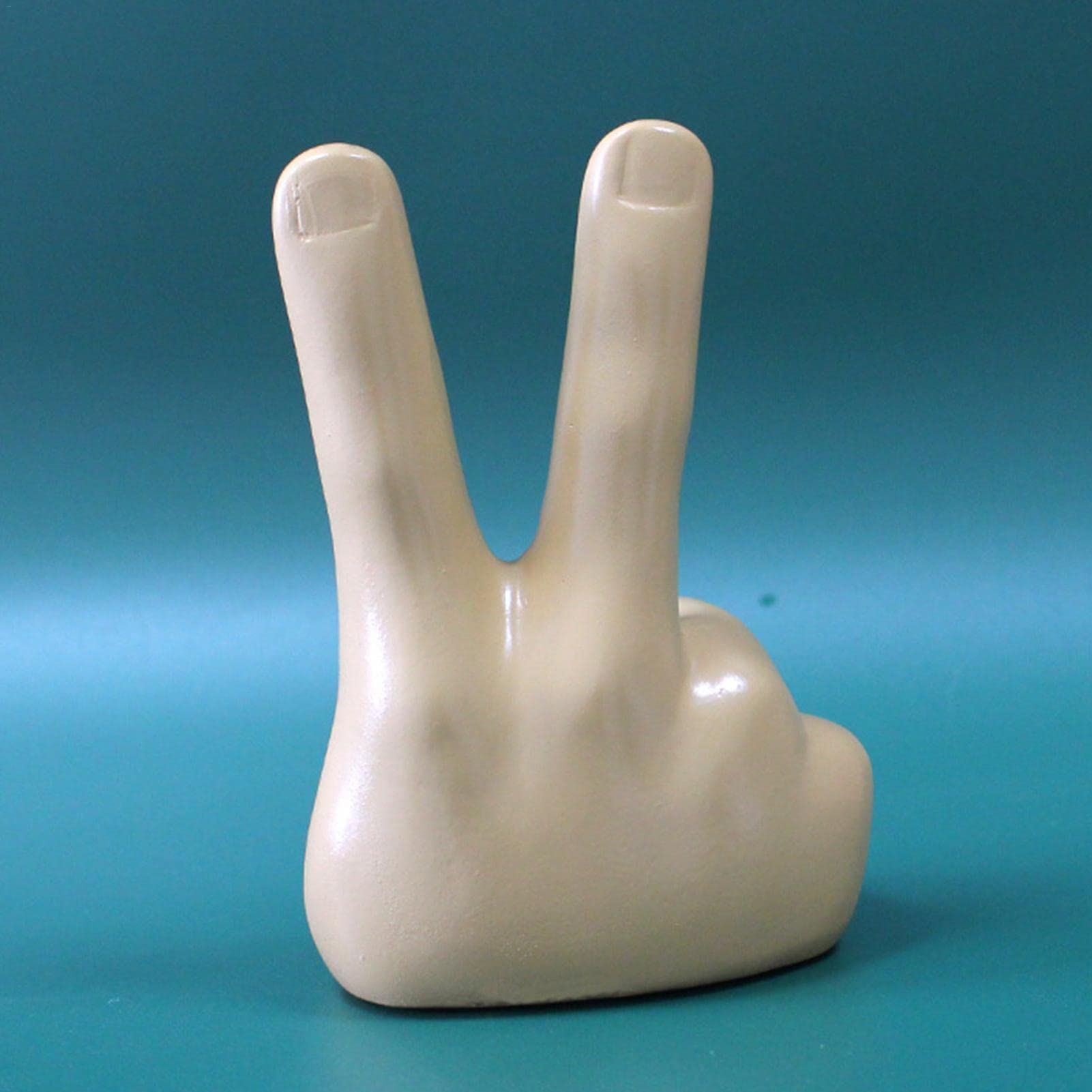 Amazon.co.jp: ピースサインの指の像、創造的な手の像の指の