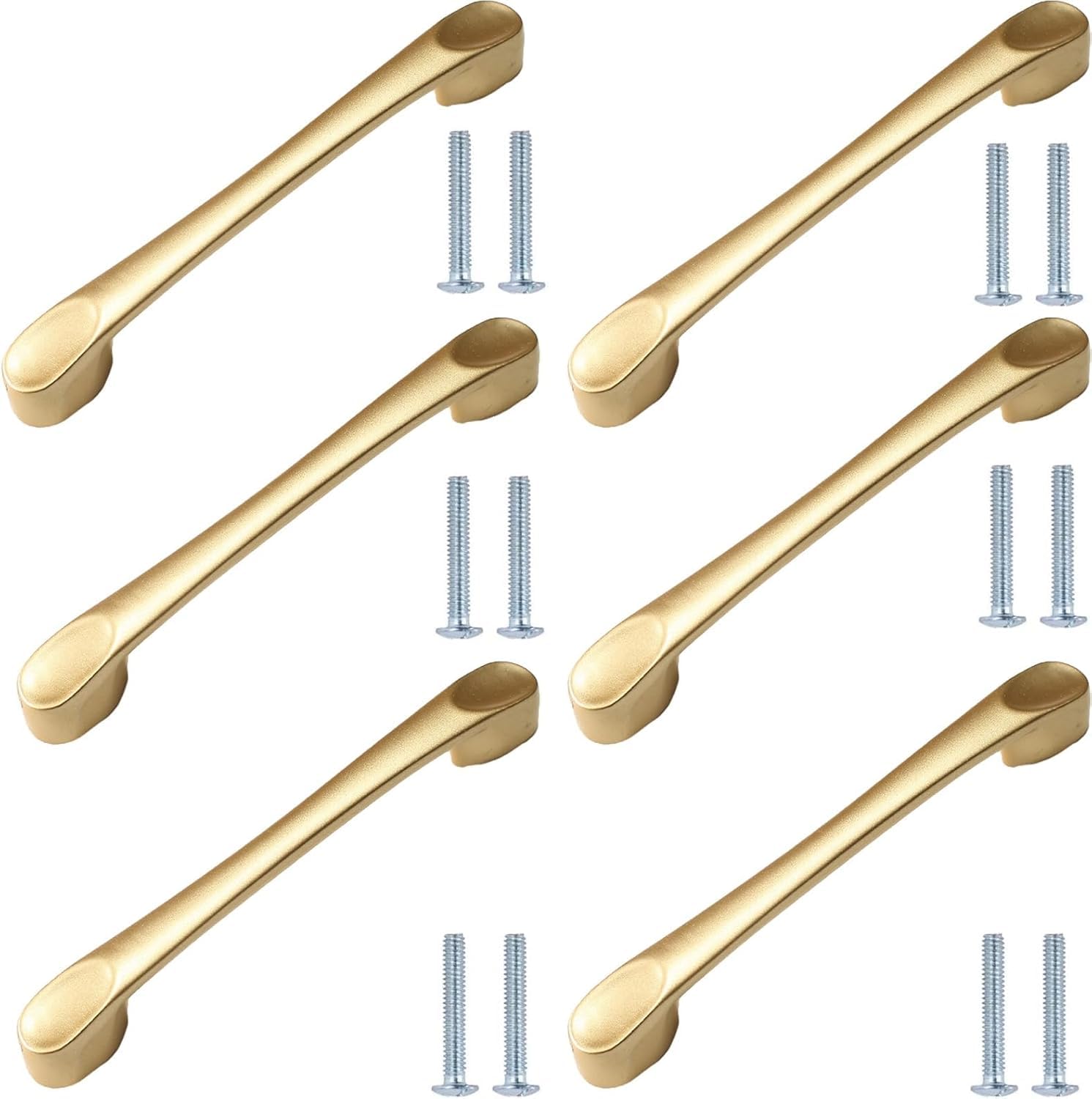 Tnbccxn Gold 96Mm Cabinet Handles, Cabinet Handles,6 Pack Wardrobe Knobs Cabinet Door Knobs Colored(Gold 96Mm)