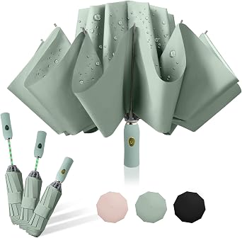 Windproof Inverted Umbrella for Travel, Comapct &Light, Easy Folding&Anti-rebound Rods, Automatic Reverse Umbrellas for Rain, Commute, Daily Use