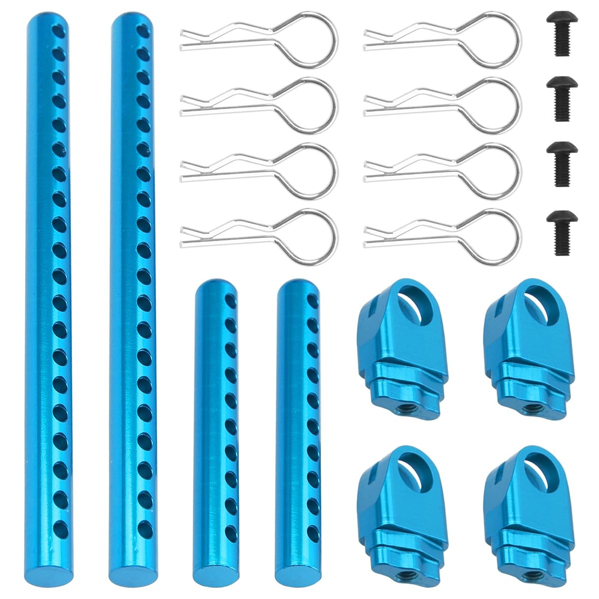 Grobo A Set Metal RC Body Post Mounts,Blue Aluminum Alloy Shell Pillar for TT02 TT-02 1/10 RC Upgrade Parts (Blue)