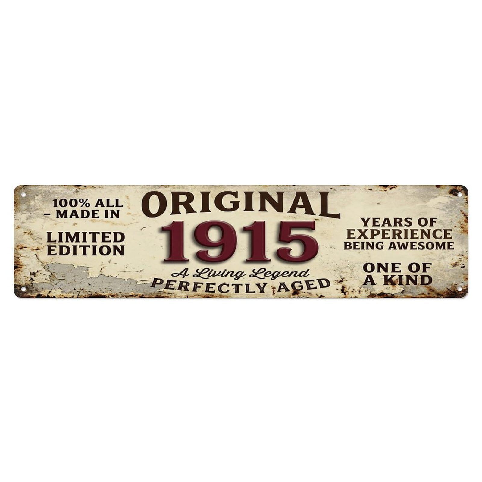 Original 1915 Limited Edition Perfectly Aged Legend Metal Tin Sign