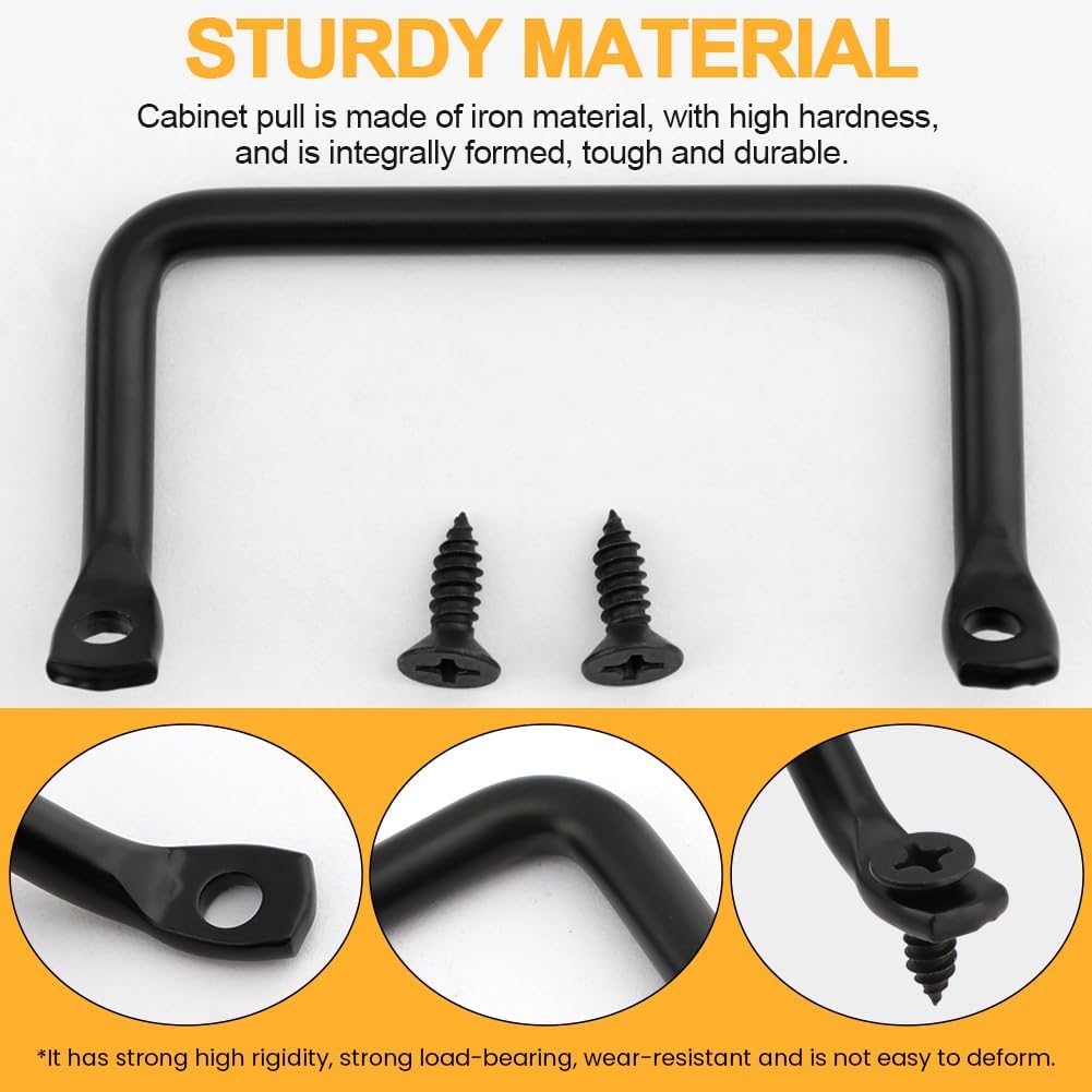 4 Pcs Serving Tray Handles,Cutting Board Cabinet Hardware Handle Pull,Matte Black Charcuterie Boards Handles,Cutting Board Handles,Drawer Pulls Sliding Door Pulls,4Inch