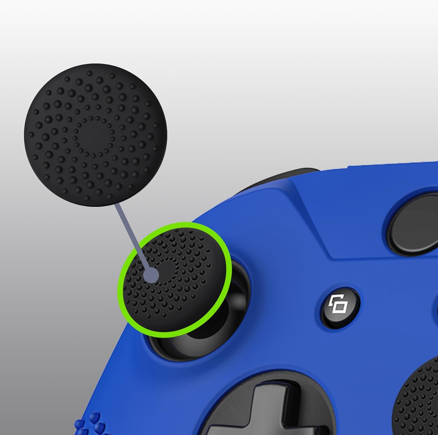 eXtremeRate PlayVital Soft Anti-Slip Dark Blue Silicone Controller Cover Skins and Black Thumb Grips Caps Protective Case for Xbox One X S Controller - Controller Without - Image 4