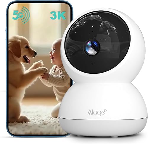 3K Indoor Wi-Fi Camera, Surveillance Camera, 5G/2.4GHz, AI Motion Detection, Night Vision, Compatible with Alexa and Google Assistant - 1