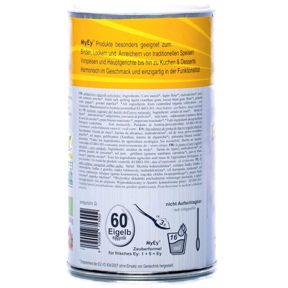 MyEy EyGelb, BIO - Remplacement de jaune d'œuf - Végétalien - Sans soja - Sans cholestérol (1 x 200 g)