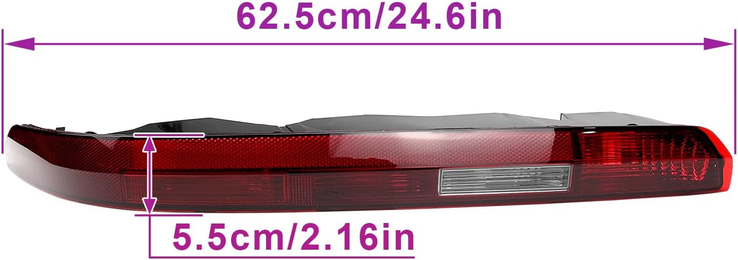 Left Driver Side Rear Bumper Reflector Tail Light Fog Lamp Compatible with 2016-2022 Audi Q7 Replace 4M0945095