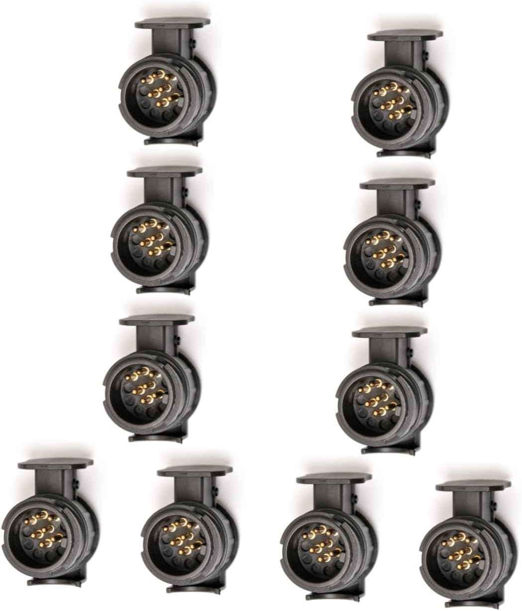 10pcs Pin to Pin Trailer Adapter Connector Weather Locking Flap Trailer Wiring and Compact Design