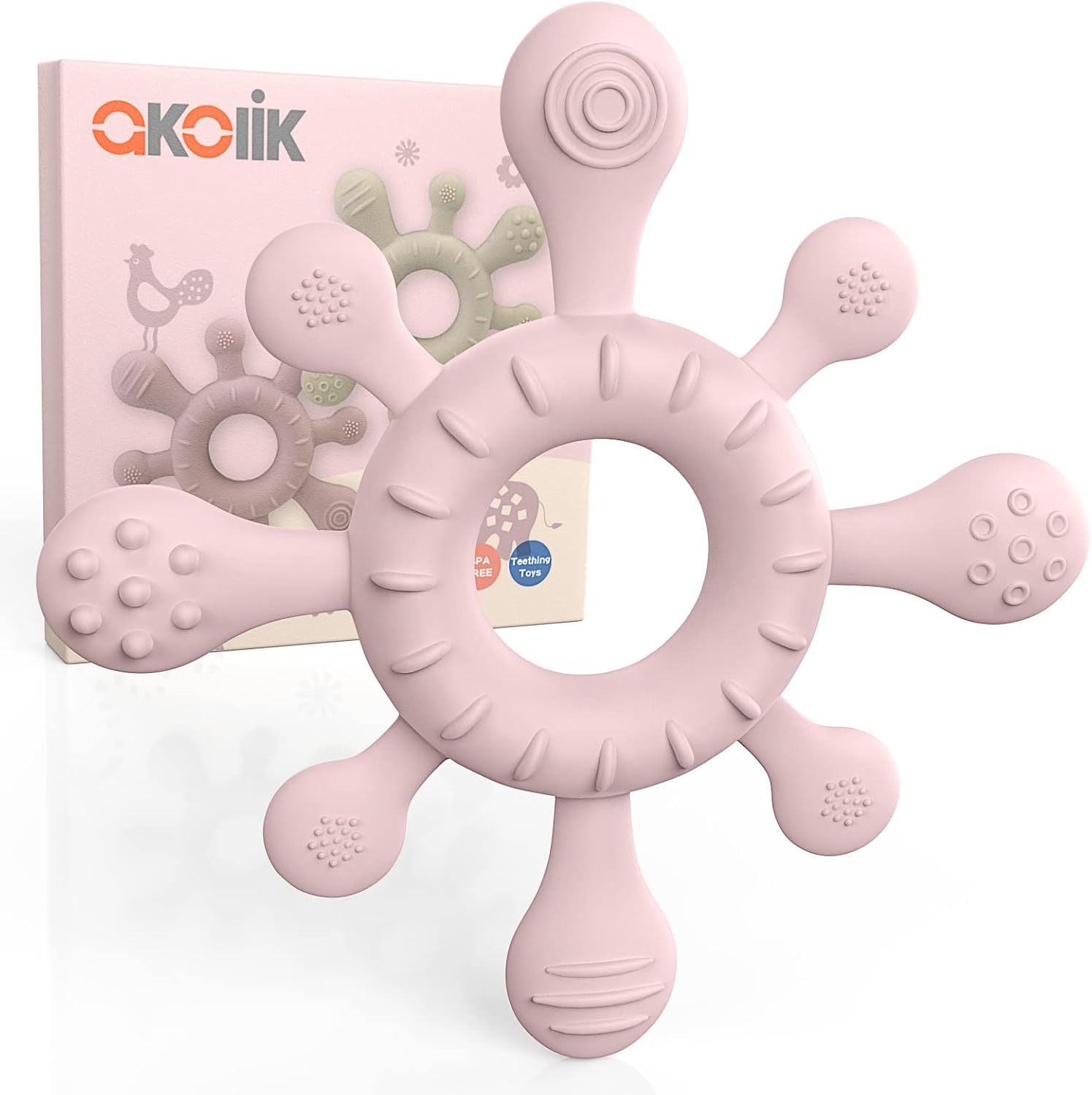 akolik Teething Toys for Baby, Baby teether, Silicone Teething for