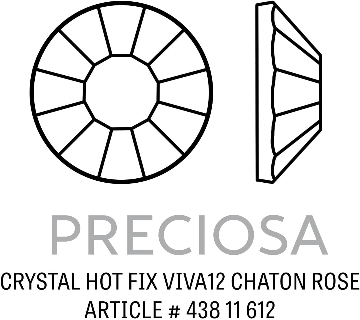 Preciosa Crystal VIVA12 Hotfix Rhinestone 6.5mm (SS30) (Package of 20)