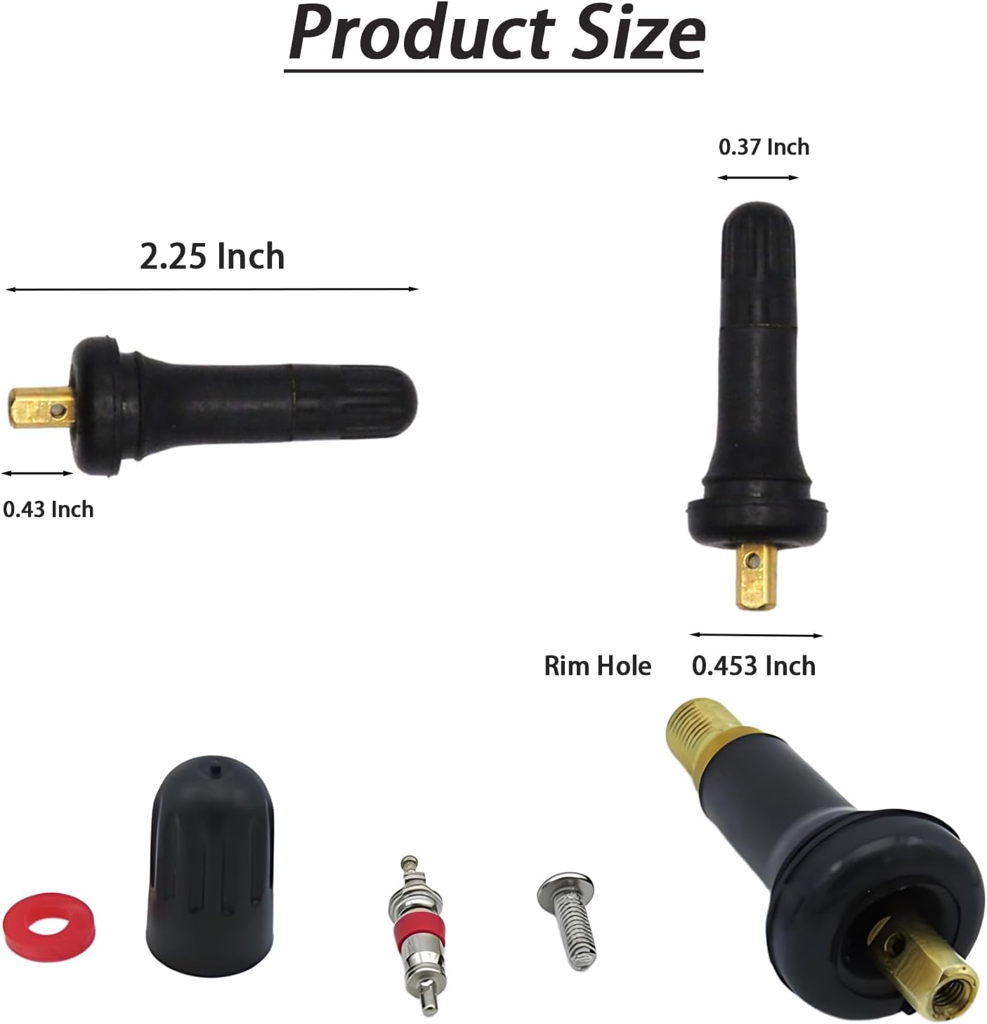 50Pcs TPMS 20008 Tire Valve Stem,with 1Pc Screwdriver,Rubber Snap-in Tire Pressure Sensor Valve stem Replacement ​for Buick Lincoln GMC,Chevrolet,Cadillac,Chrysler,Jeep,Ram,Dodge,Ford,Subaru