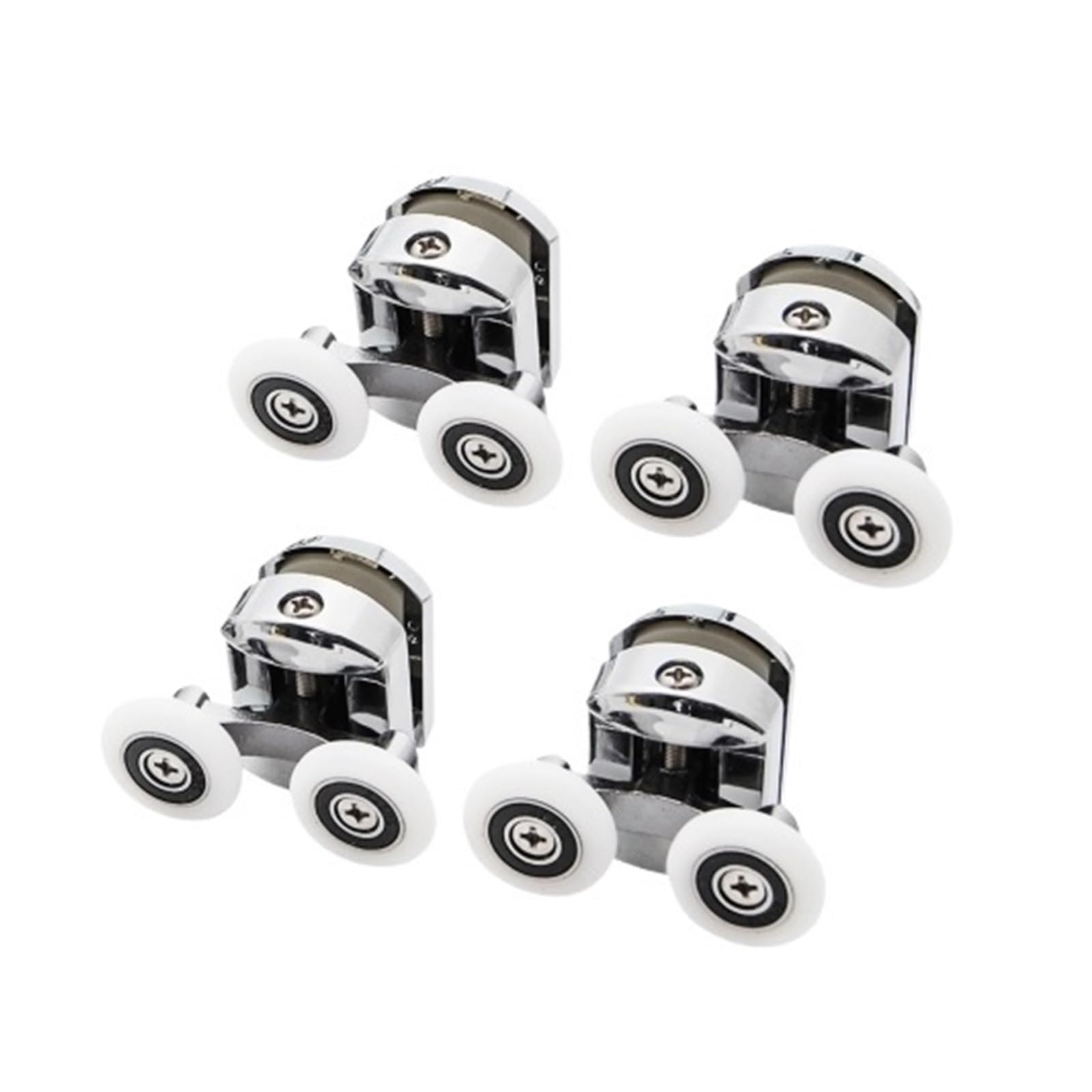 Vnakrny 23Mm Shower Door Rollers 8Pcs 23/25Mm Zinc Alloy Double Wheel Shower Door