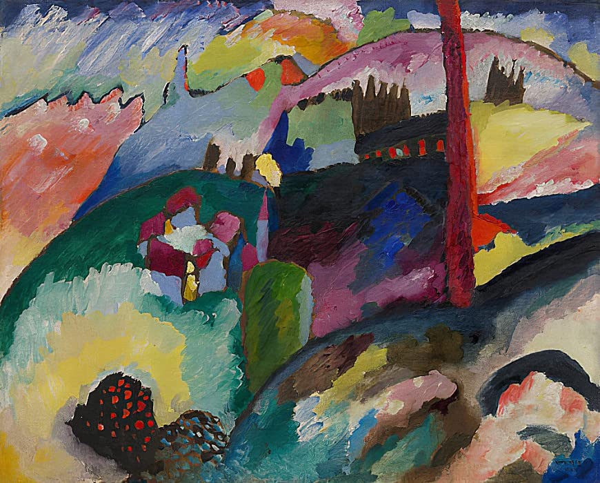 Tableau Landschaft Mit Fabrikschornstein Kandinsky toile d'art 60x90cm