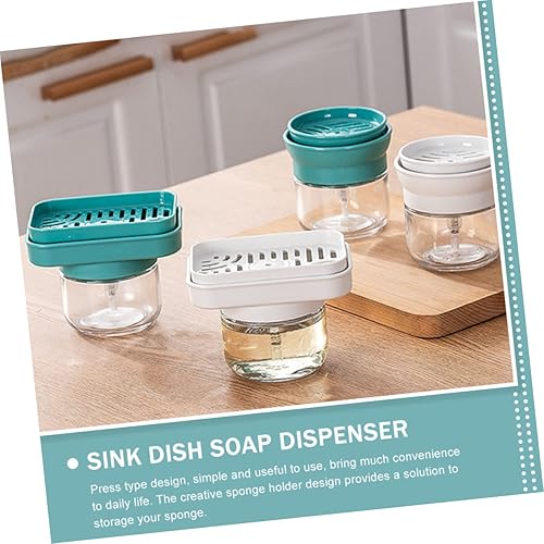 Miniatura 6 de Dispensador de jabón para fregadero de cocina, dispensador de jabón para fregadero, dispensador de jabón, fregadero de cocina, soporte de esponja,