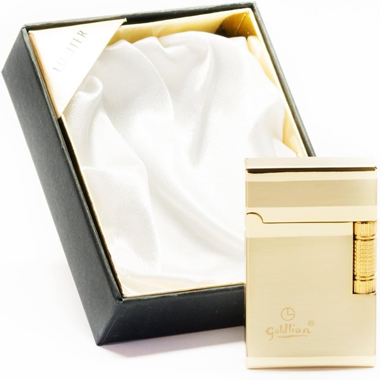 Cobo 5 Gem Set Flint Weel Brushed Brass Lighter