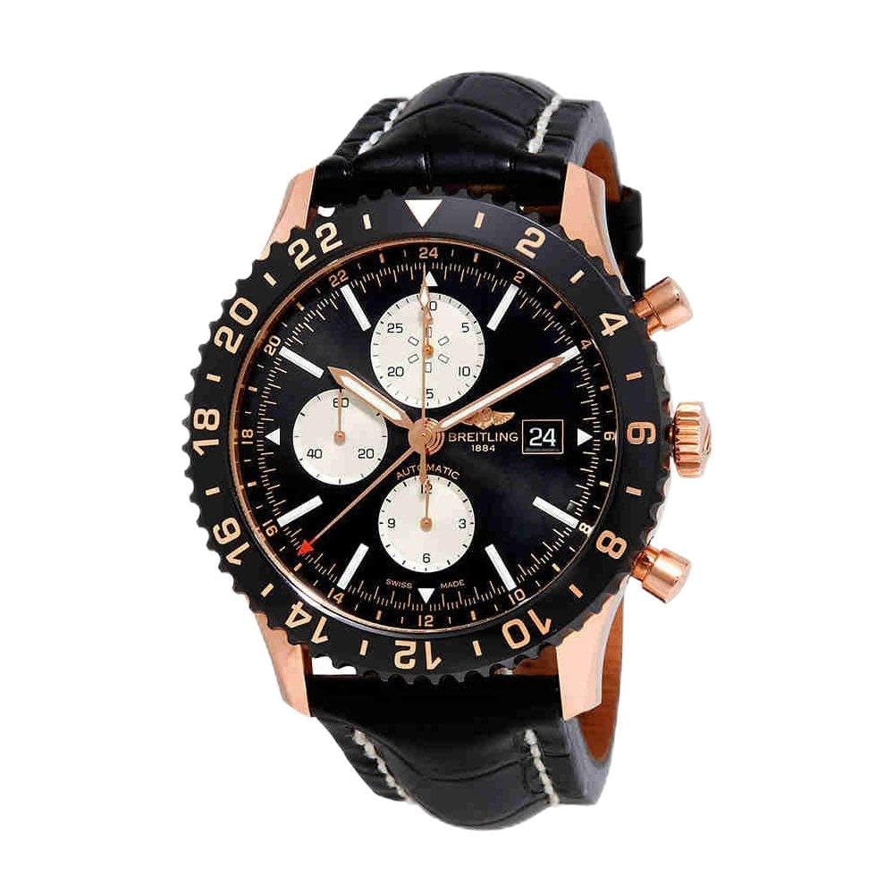 Chronoliner Black Dial Automatic Mens Chronograph Leather Watch R2431212/BE83-761P
