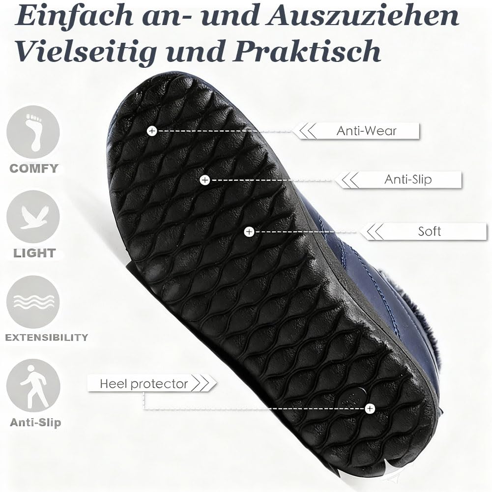 Footfit Komfortowe buty zimowe, 2026, antypoślizgowa, wodoszczelna podszewka futrzana, gruba podszewka, śniegowce dla kobiet