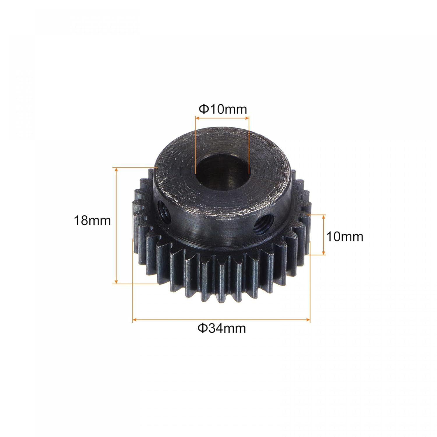 uxcell 1Mod 32T Pinion Gear 10mm Bore Hardened Steel Motor Rack Spur Gear with Step for RC Car Truck Buggy Gear Drive, 2 Set