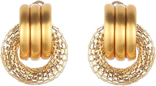 Miniatura 4 de Conjuntos de joyas árabes de Dubai para mujer, collar y aretes de moda de color dorado africano etíope, Latón, n