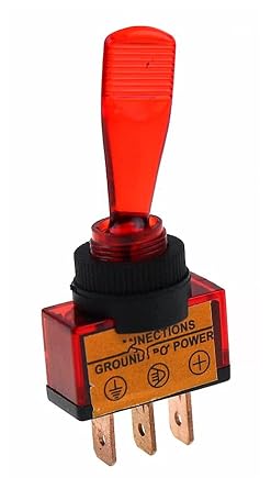 12V 20A Car LED Light Toggle Switch 3 Pin SPST ON/Off Rocker Long Handle Switches 62 * 26 * 12mm Color Red