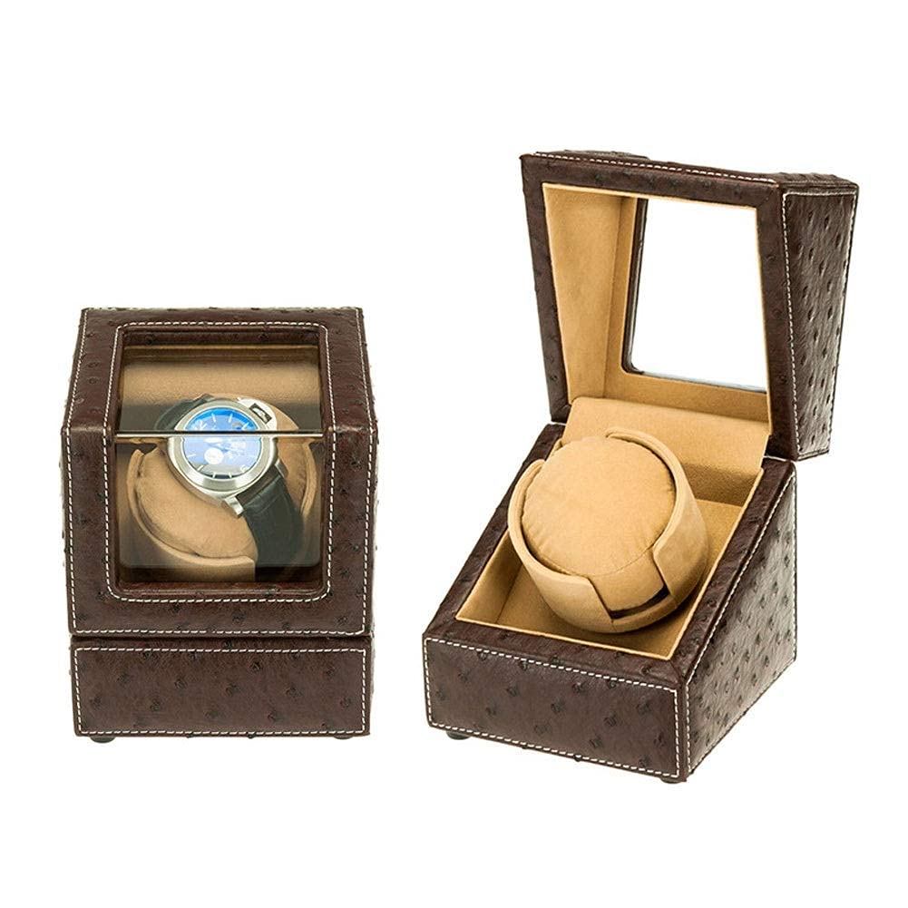 Cajas de exhibición automáticas para Relojes, Caja de Almacenamiento de Relojes Individuales de Cuero, Caja de exhibición para Relojes giratorios eléctricos y mecánicos.,