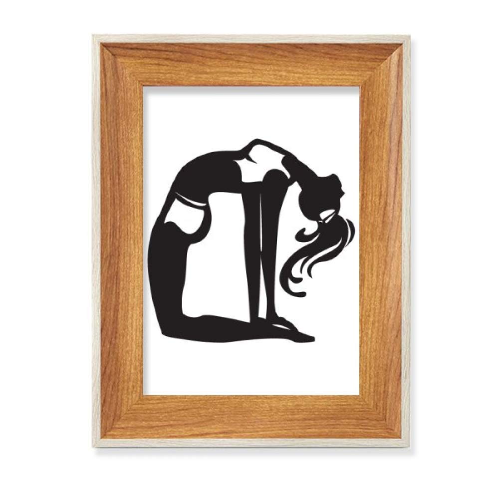Tableau art peinture Yoga Girl : cadre photo en bois de bureau pour coin zen et méditation