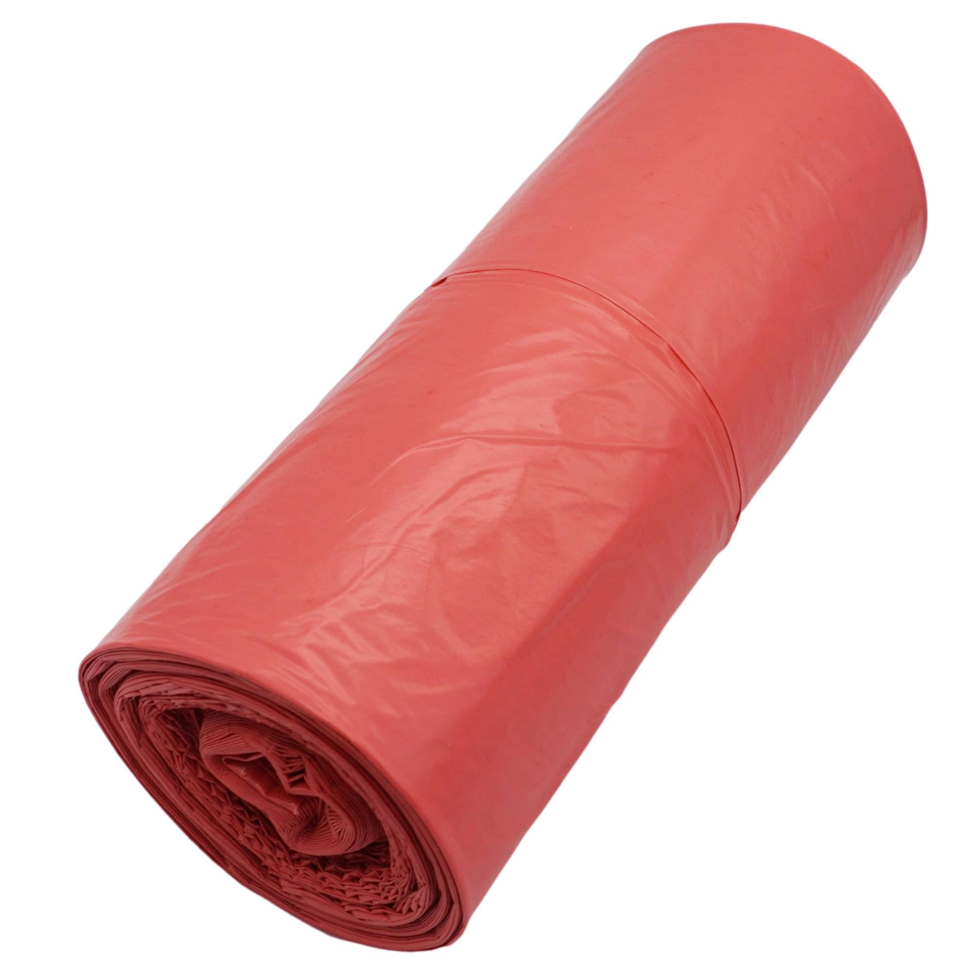 SKIR'CO (40 pcs) Garbage Bags 160 Litre, Red Refuse Sacks 90 x 110 cm, Dustbin Bags, Red Colour Bin Liners