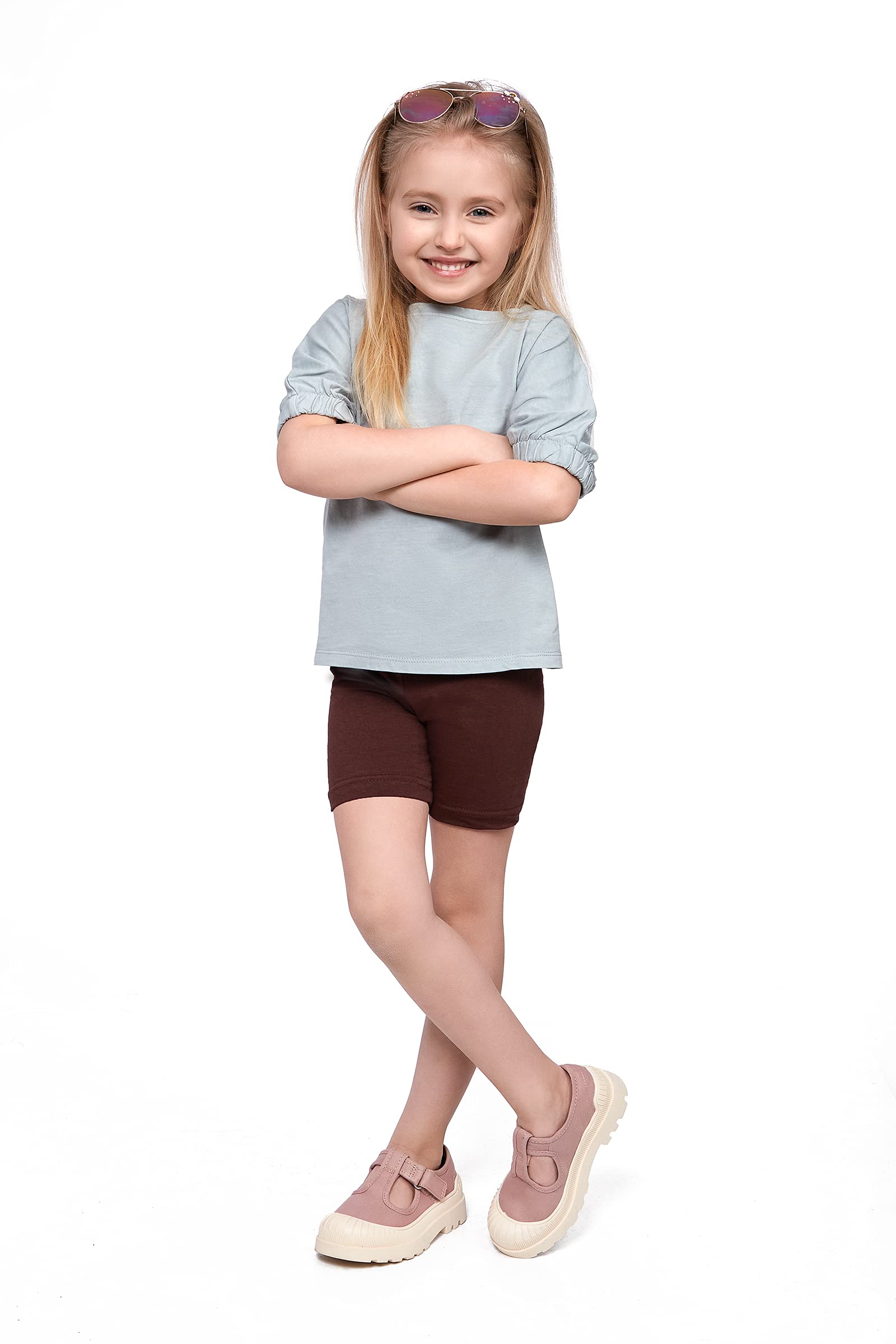 SOFTSAIL Leggings da Ragazza Pantaloncini da Ciclismo Breve Cotone Sportivo Danza Ginnastica Traspirante Comodo E Stretchabile