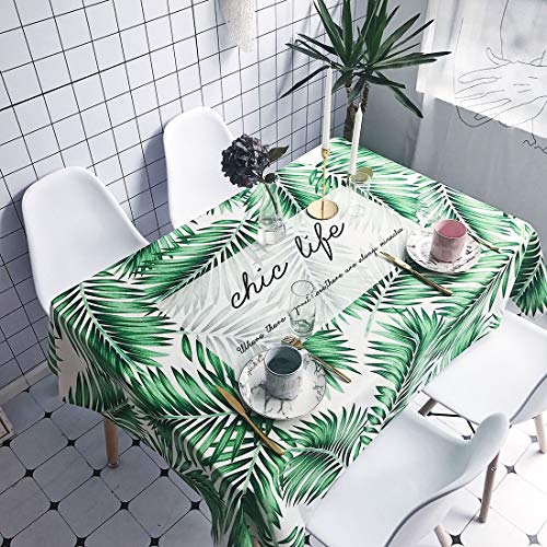 Nappe en lin et coton rectangle imperméable pour repas de fête - 2