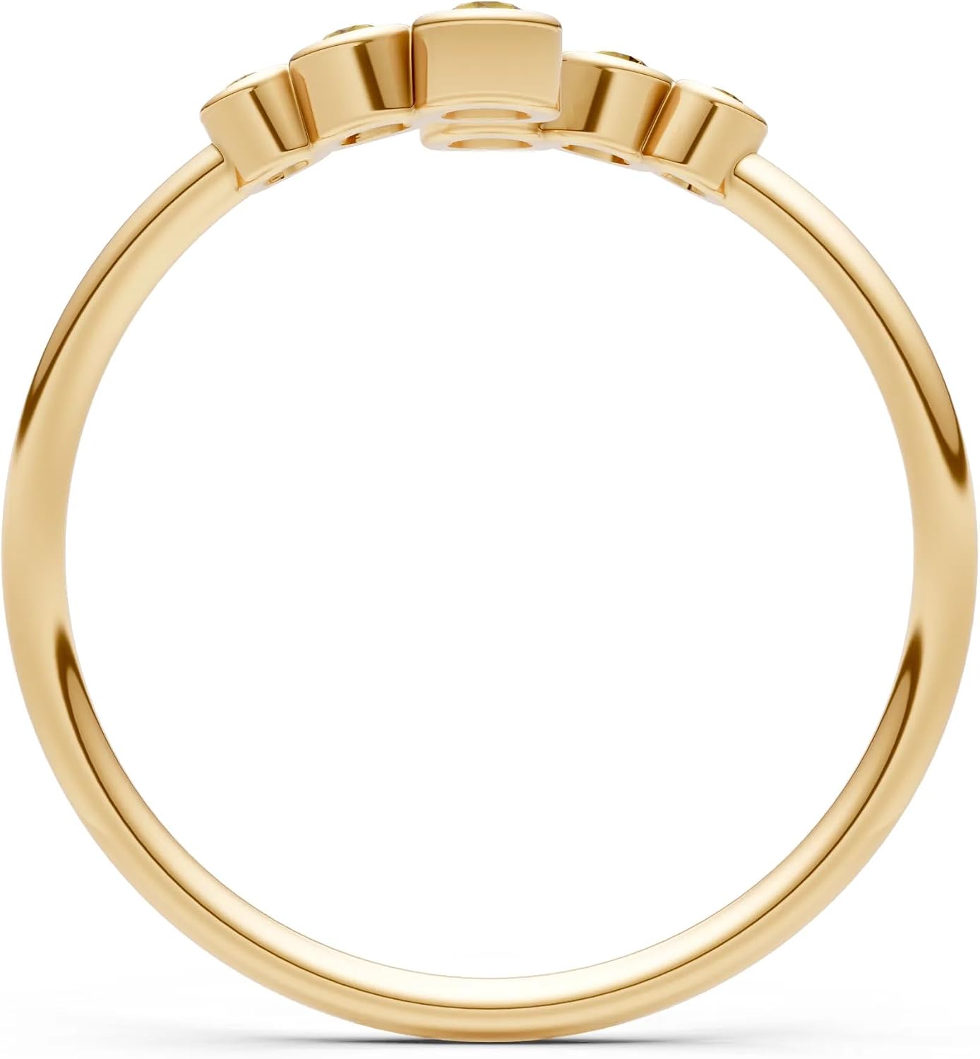 PEORA Round Cut Citrine Stackable Band Available in Solid 10K, 14K or 18K Ring – White, Yellow or Rose Gold
