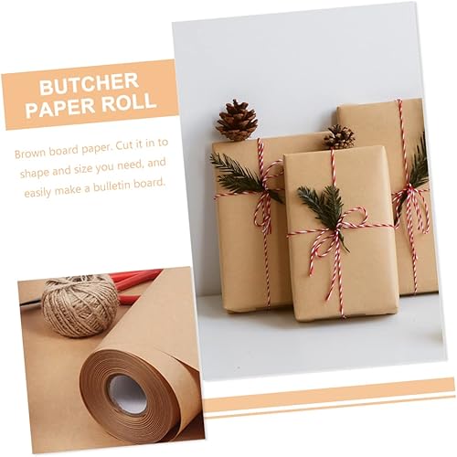 Miniatura 2 de EXCEART 1 rollo de papel de ramo de flores marrones Papel de embalaje de regalo Papel marrón Envoltura de regalo Papel de revestimiento de piso