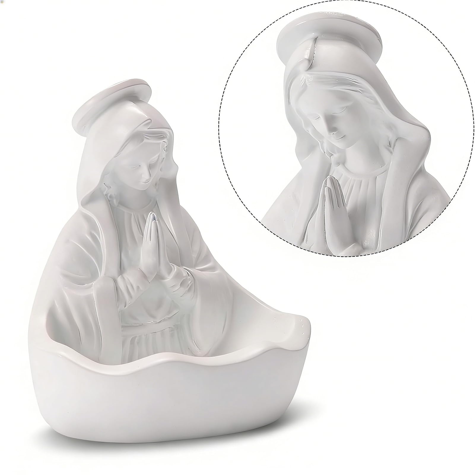 Genérico Statua della Vergine Maria | Decorazione da collezione da 13,97 cm, statua della Vergine Maria per scrivania, per tavolo da pranzo, soggiorno, chiesa, meditazione, rilassamento,