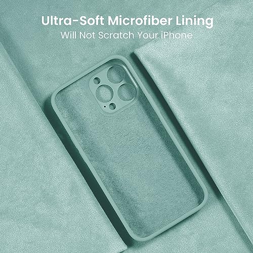 Image of FireNova Designed for iPhone 16 Pro Case, Silicone Upgraded [Camera Protection] Phone Case, Soft Anti-Scratch Microfiber Lining Inside, 2024, Mint Green