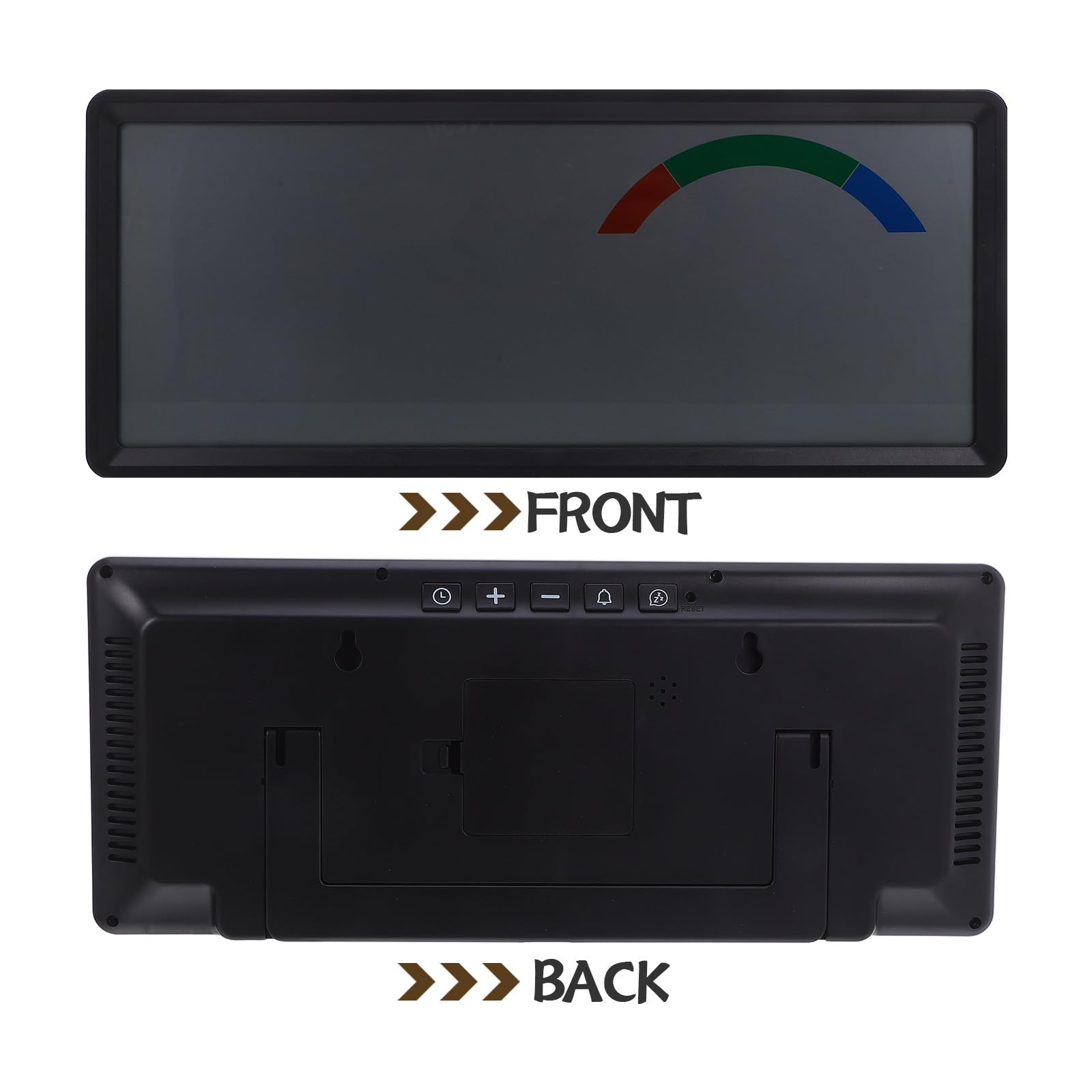 BESPORTBLE Reloj Despertador Digital LCD de Pared Abs Resistente con Pantalla Grande, Termohigrómetro Integrado Adecuado para Dormitorios Modernos y Salas de Estar