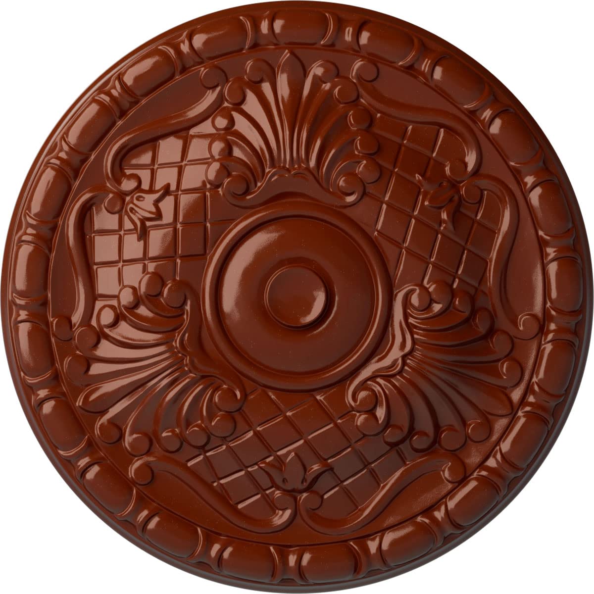 Ekena menuiseries Cm16amacs 15 3/10,2 cm OD X 5/20,3 cm P Amelia (compatible avec toile de jusqu'à 4 1/20,3 cm), peint à la main plafond Médaillon, Cuivre Antique Rouge brique