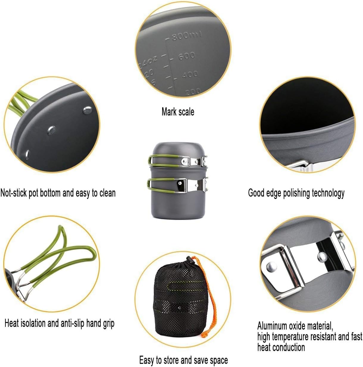 Pardarsey Camping Cookware Mess Kit 1-2 Person / 2-3 Person,Folding Knife and Fork, Portable Pan and Pan Set, Hiking for Picnic and Camping Pardarsey Camping Cookware Mess Kit 1-2 Person / 2-3 Person,Folding Knife and Fork, Portable Pan and Pan Set, Hiking for Picnic and Camping