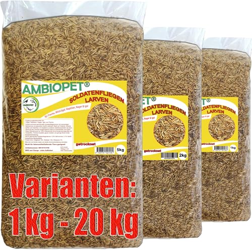 Ambiopet Soldatenfliegenlarven (Hermetia) getrocknet 5kg Packung...