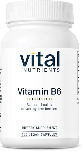 Vital Nutrients Vitamina B6 | Vitaminas veganas metiladas B6 para el sistema nervioso, músculo, salud ósea* | Vitamina B6 de alta potencia para