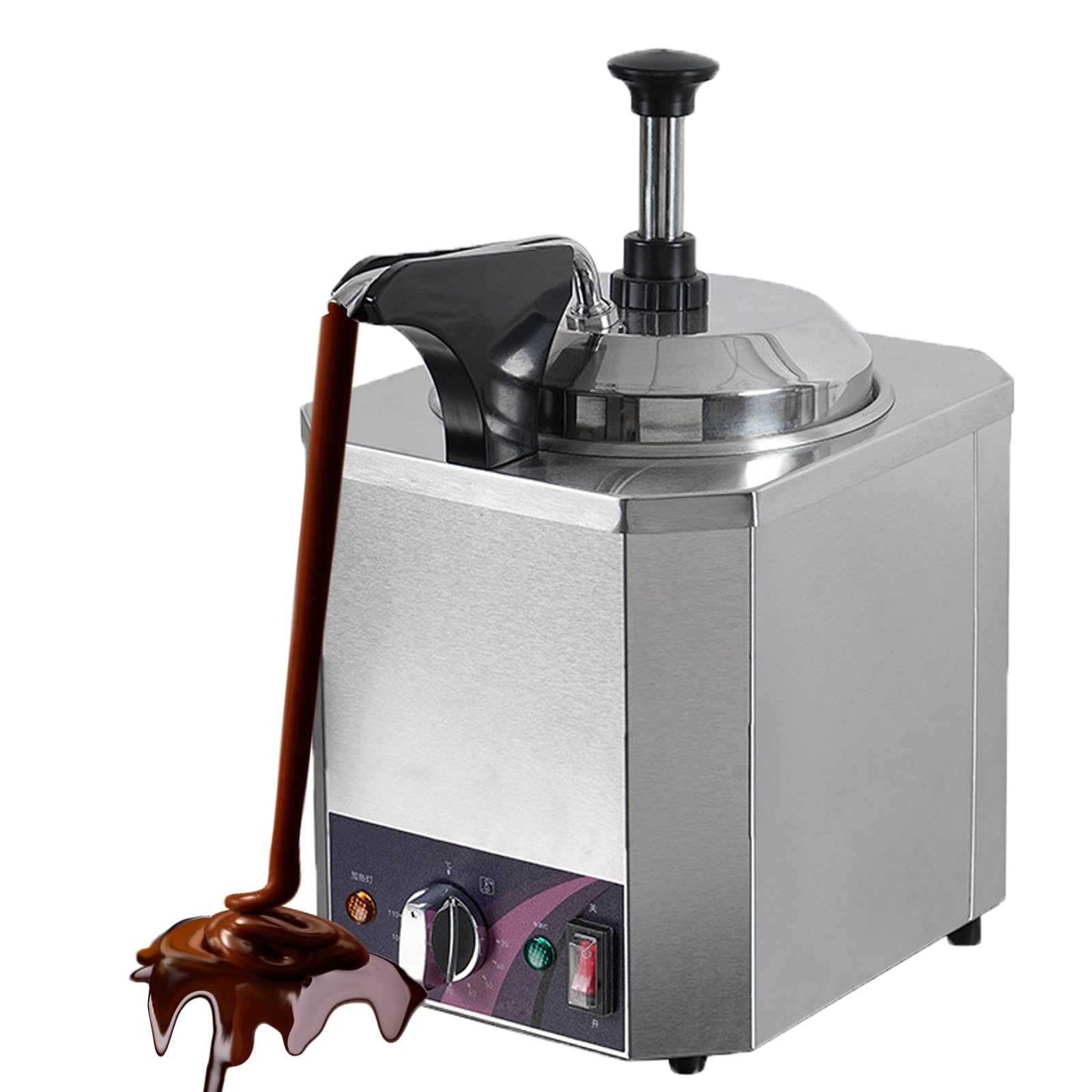 Dispenser di formaggio con pompa, dispenser commerciale per salsa al cioccolato calda da 2,5 l, rimovibile e lavabile, temperatura regolabile per Queso Para Nachos, pompe per sciroppo all;aroma
