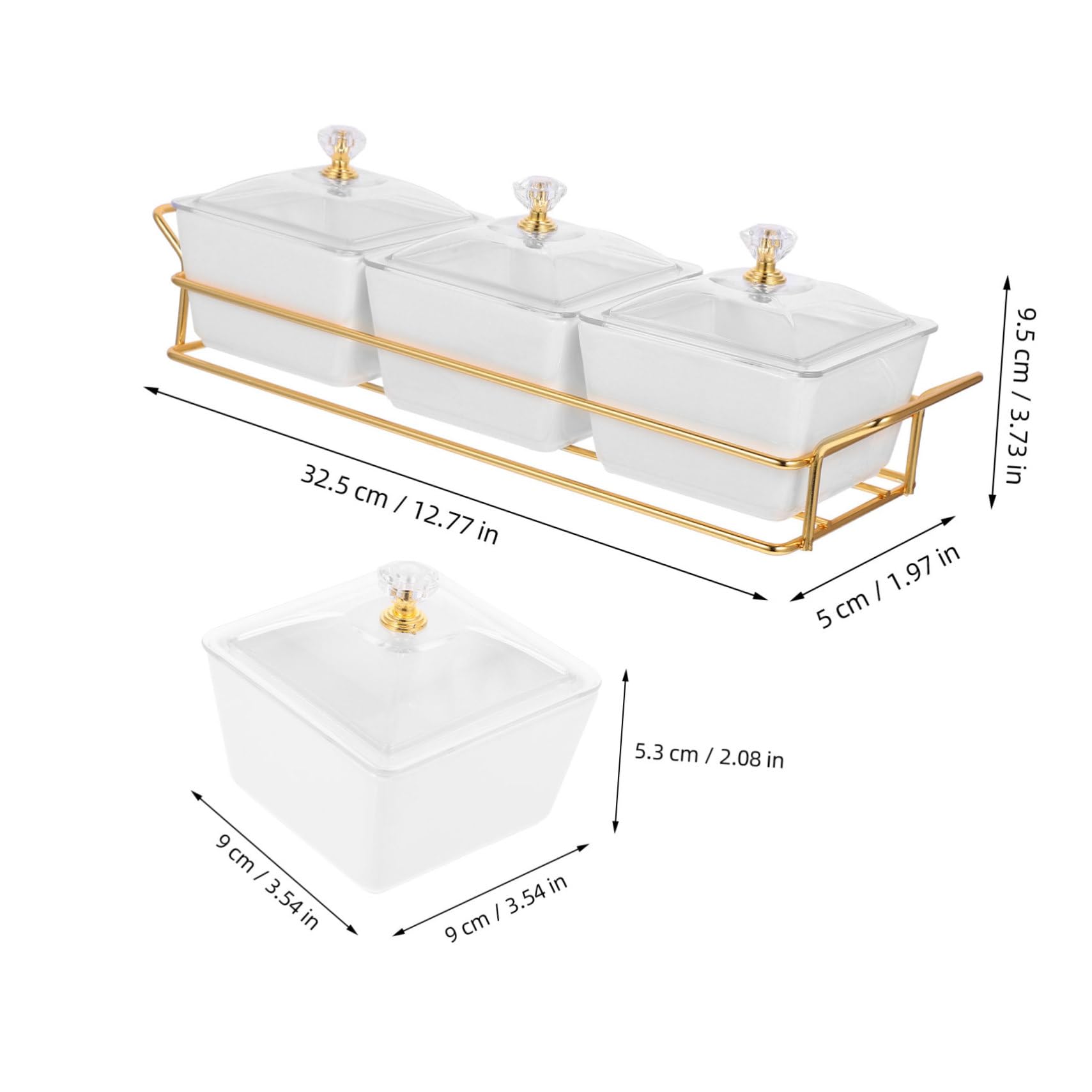 Cabilock Keramik Servierplatte mit Deckel Geteilter Snackteller aus Weißem Keramik mit 3 Fächern Modernes Design für Snacks und Süßigkeiten Zuhause