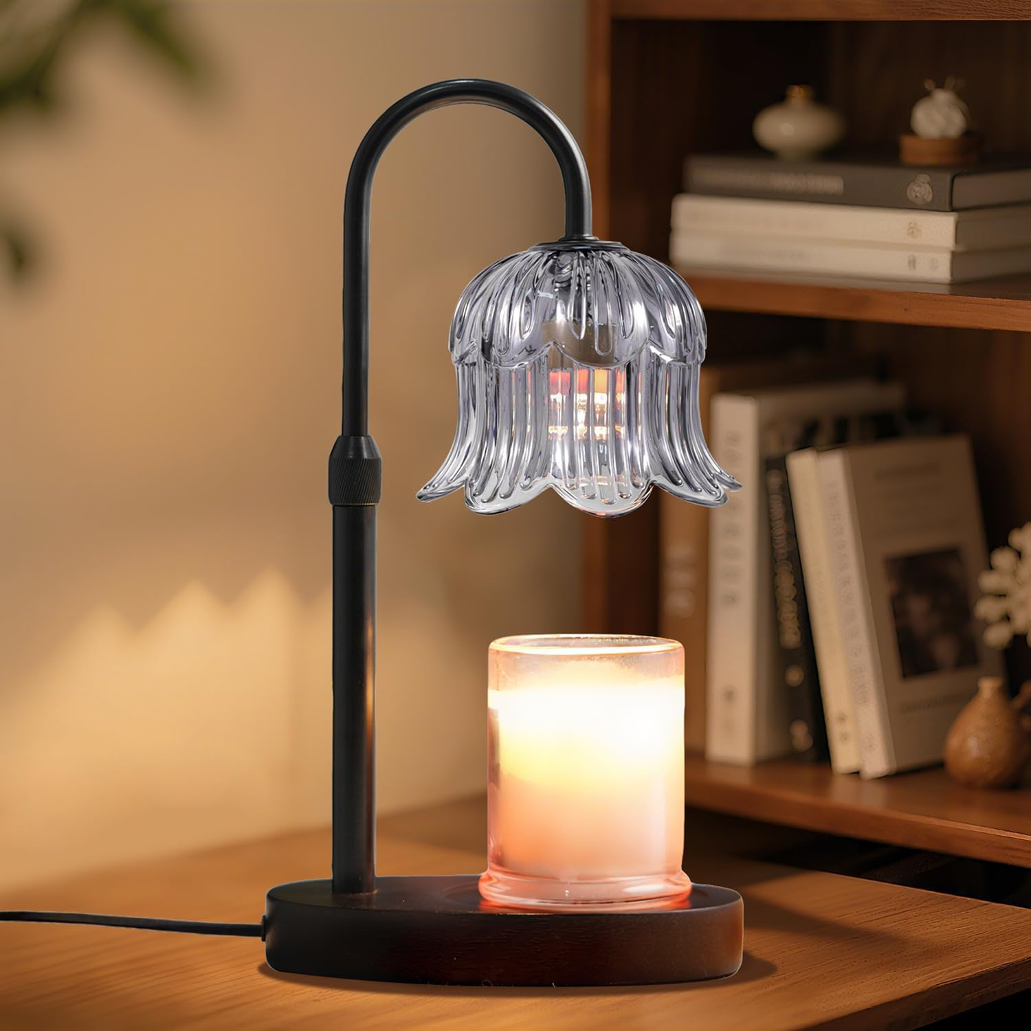 Candle Warmer Lamp with Timer: White Scented Candles Heating Lights Home Decor Table Lights for Home Living Bedroom Decorative