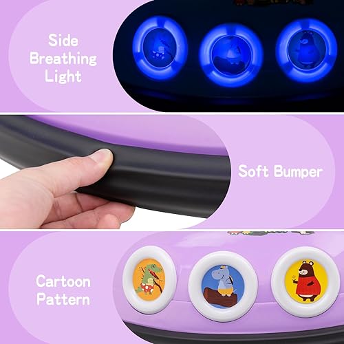 Miniatura 6 de HONEY JOY Coche parachoques para niños pequeños de 12 V, funciona con batería, joysticks duales, luz LED intermitente y música, juguetes de vehículo