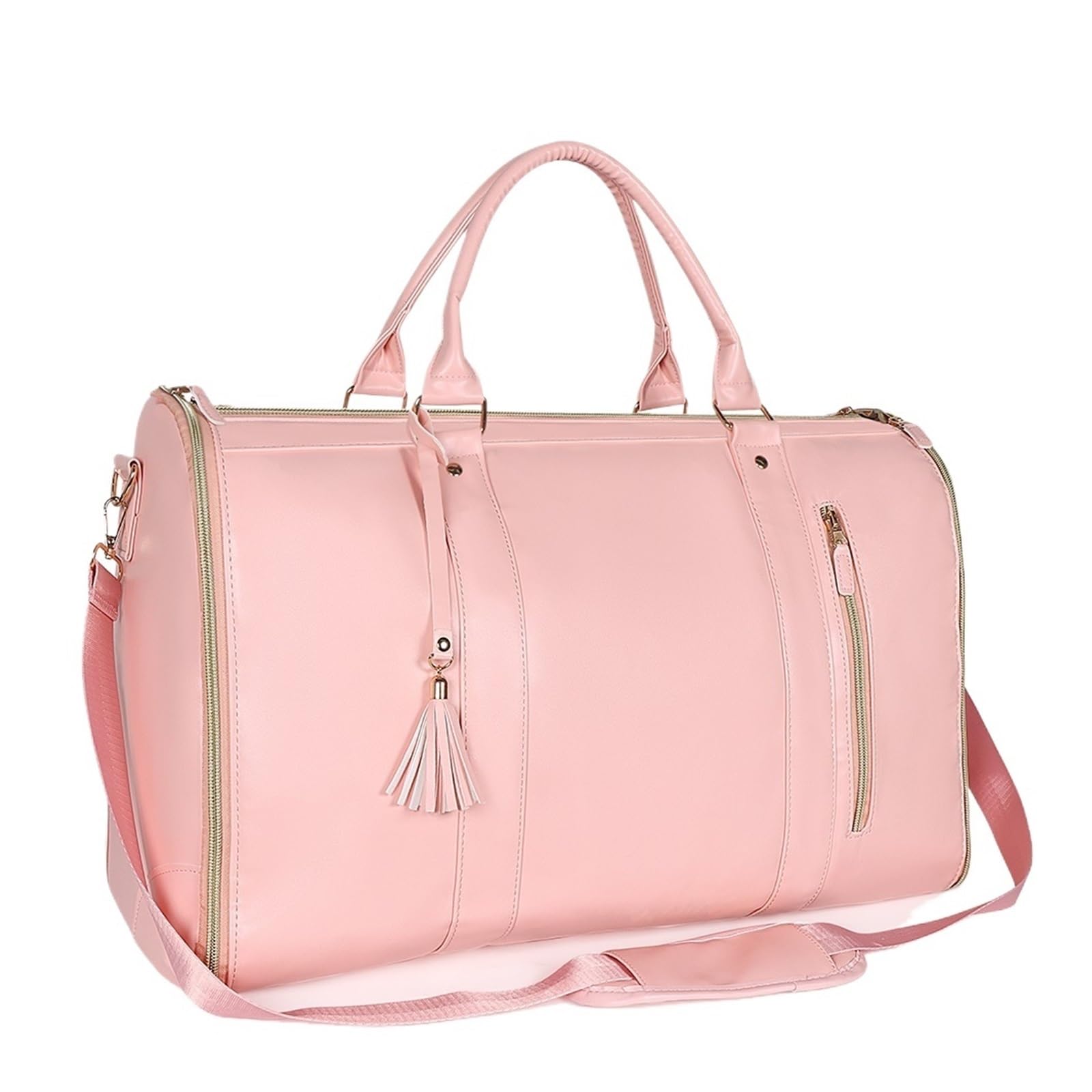 Bolsa De Viaje De Cuero Bolsa de Viaje Plegable for Mujer, Impermeable, cómoda, for Llevar en el Equipaje Mano, Grande, Piel sintética, for Gimnasio Impermeable(Pink)