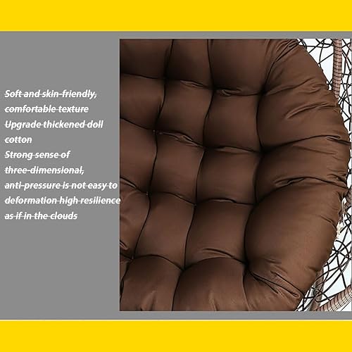 Miniatura 2 de Cojín de repuesto para silla de huevo, cojín de silla colgante con lazos, cojines para colgar silla de huevo, cojín de silla, para jardín, cesta