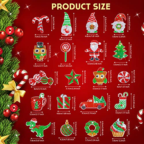 20 Pieces Christmas Diamond Painting Keychains Diamond Key Chain Key Chain Making Kit Diamond Art Keychains Resin Diy Diamond Key Ring For Christmas Pendant Decorative Hanging Ornament (Cute Style) #TOP2